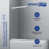 Стеклянная шторка Wasserkraft Main 41S, для душа, двустворчатая, стекло прозрачное, профиль серебристый, 41S02-80 Fixed