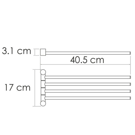 Полотенцедержатель Wasserkraft Серия К, 4 держателя, 40 см, белый, K-1034W