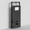 Инсталляция для унитаза Wasserkraft Salm 27TLT.010.ME.BL.BN02, декоративная стеклянная панель черная, механическая кнопка смыва никель