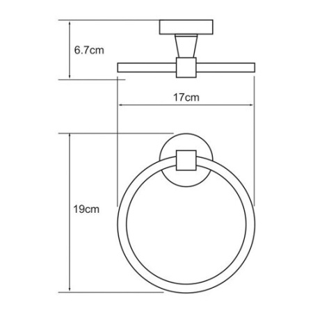 Полотенцедержатель кольцо Wasserkraft Isen, 20 см, хром, K-4060