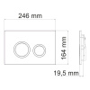 Инсталляция для унитаза Wasserkraft Glan 66TLT.010.ME.WH.PB01, декоративная стеклянная панель белая, механическая кнопка смыва черная, ободки хром