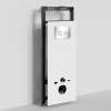 Инсталляция для унитаза Wasserkraft Salm 27TLT.010.ME.WH.BN01 декоративная стеклянная панель белая, механическая кнопка смыва никель