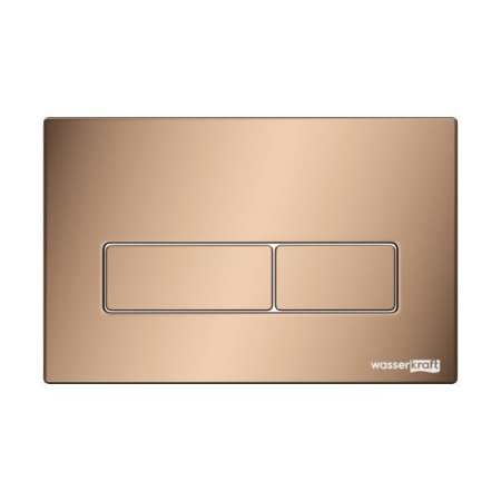 Инсталляция для унитаза Wasserkraft Salm 27TLT.010.ME.WH.RG03, декоративная стеклянная панель белая, механическая кнопка смыва золото розовое