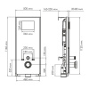 Инсталляция для унитаза Wasserkraft Abens 20TLT.010.ME.WH.MG01, декоративная стеклянная панель белая, механическая кнопка смыва золото матовое