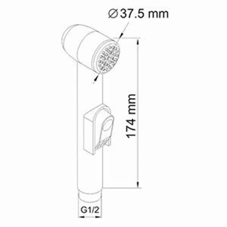 Гигиенический душ Wasserkraft A010656, со смесителем, C ВНУТРЕННЕЙ ЧАСТЬЮ, хром