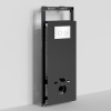 Инсталляция для унитаза Wasserkraft Salm 27TLT.010.ME.BL.WH01, декоративная стеклянная панель черная, механическая кнопка смыва белая, ободки хром