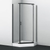 Душевой уголок Wasserkraft Wiese 84P 84P38, 100 х 100 х 200 см, профиль черный, стекло прозрачное
