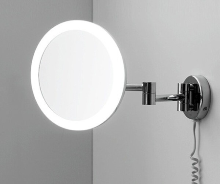 Косметическое зеркало Wasserkraft Серия К, с 3-х кратным увеличением и Led-подсветкой, черный, K-1004BLACK