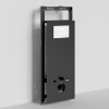 Инсталляция для унитаза Wasserkraft Salm 27TLT.010.ME.BL.WH04, декоративная стеклянная панель черная, механическая кнопка смыва белая