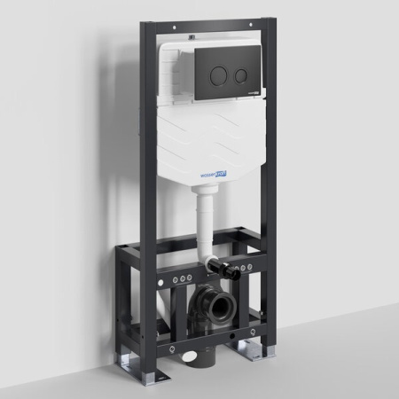 Инсталляция для унитаза Wasserkraft Dill 61TLT.010.ME.MB01, механическая клавиша черная матовая
