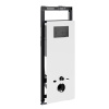 Инсталляция для унитаза Wasserkraft Salm 27TLT.010.ME.WH.MB03, декоративная стеклянная панель белая, механическая кнопка смыва черная матовая