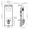 Инсталляция для унитаза Wasserkraft Salm 27TLT.010.ME.WH.PB03, декоративная стеклянная панель белая, механическая кнопка смыва черная