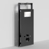 Инсталляция для унитаза Wasserkraft Salm 27TLT.010.ME.BL.BN03, декоративная стеклянная панель черная, механическая кнопка смыва никель