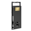 Инсталляция для унитаза Wasserkraft Salm 27TLT.010.ME.BL.MG01, декоративная стеклянная панель черная, механическая кнопка смыва золото матовое
