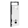 Инсталляция для унитаза Wasserkraft Salm 27TLT.010.ME.WH.BN02, декоративная стеклянная панель белая, механическая кнопка смыва никель