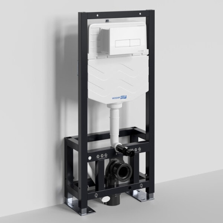 Инсталляция для унитаза Wasserkraft Dill 61TLT.010.ME.WM03, механическая клавиша белая матовая