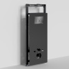Инсталляция для унитаза Wasserkraft Salm 27TLT.010.ME.BL.PB02, декоративная стеклянная панель черная, механическая кнопка смыва черная