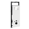 Инсталляция для унитаза Wasserkraft Salm 27TLT.010.ME.WH.BN03, декоративная стеклянная панель белая, механическая кнопка смыва никель
