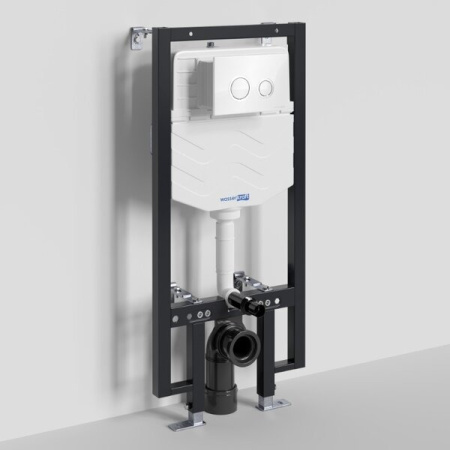 Инсталляция для унитаза Wasserkraft Vils 56TLT.010.ME.WH01, механическая клавиша белая, ободки хром