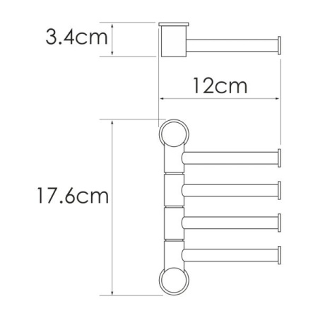 Полотенцедержатель Wasserkraft Серия К, 4 держателя, 12 см, белый матовый, K-1054WHITE