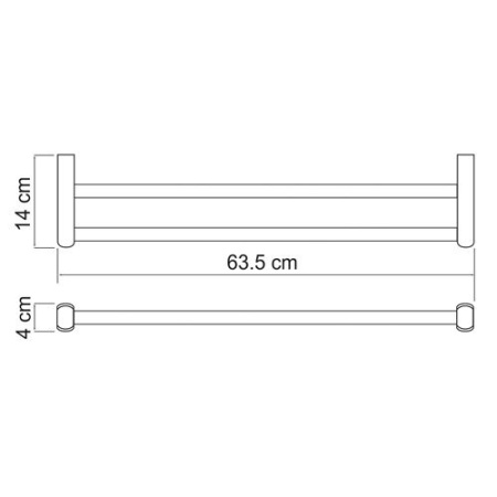 Полотенцедержатель Wasserkraft Berkel, двойной, 65 см, хром, K-6840
