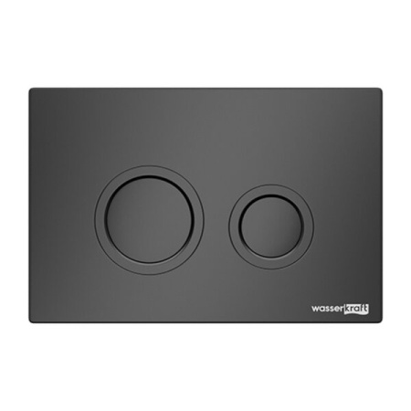 Инсталляция для унитаза Wasserkraft Glan 66TLT.010.ME.BL.MB01, декоративная стеклянная панель черная, механическая кнопка смыва черная матовая