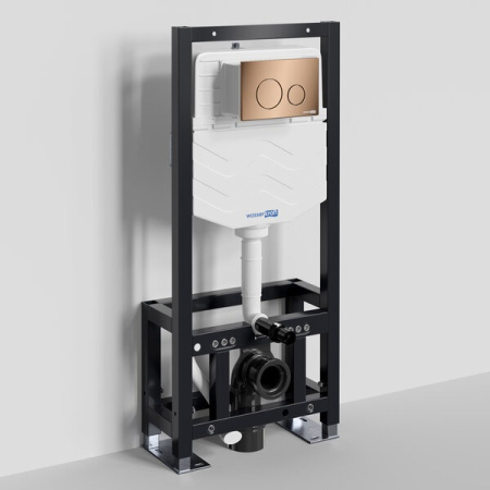 Инсталляция для унитаза Wasserkraft Dill 61TLT.010.ME.RG02, механическая клавиша золото розовое