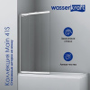 Стеклянная шторка Wasserkraft Main 41S, для душа, двустворчатая, стекло прозрачное, профиль серебристый, 41S02-80 Fixed