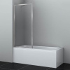 Шторка на ванну Wasserkraft Abens 20W01-80BN, 80 х 160 см, стекло прозрачное, профиль никель, Fixed WasserSchutz
