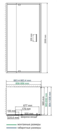 Душевой уголок Wasserkraft 48P18, прямоугольный, 100 см